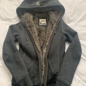 TNA faux fur lined hoodie Sz S